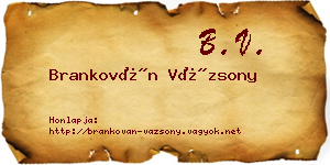 Brankován Vázsony névjegykártya